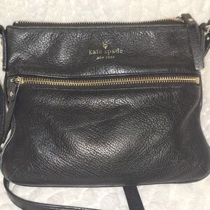 Kate Spade Black Leather Crossbody with Gold Accents